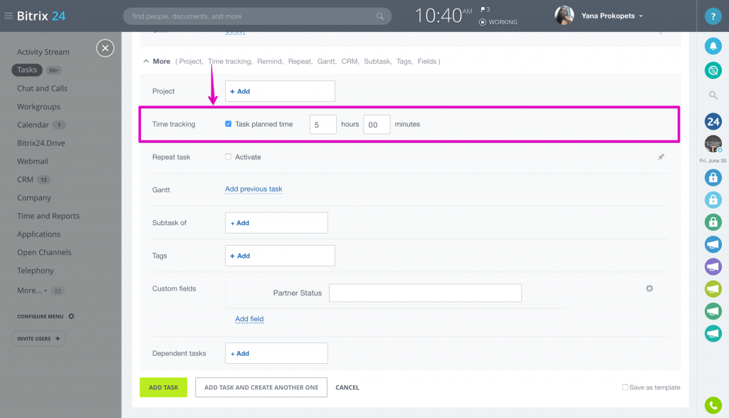 bitrix24 task time tracking