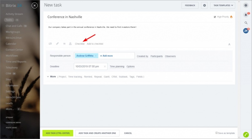 bitrix24 task checklist