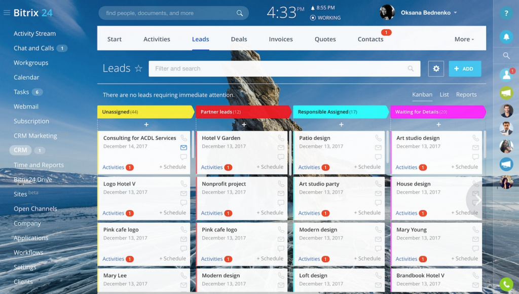 bitrix24 crm with kanban