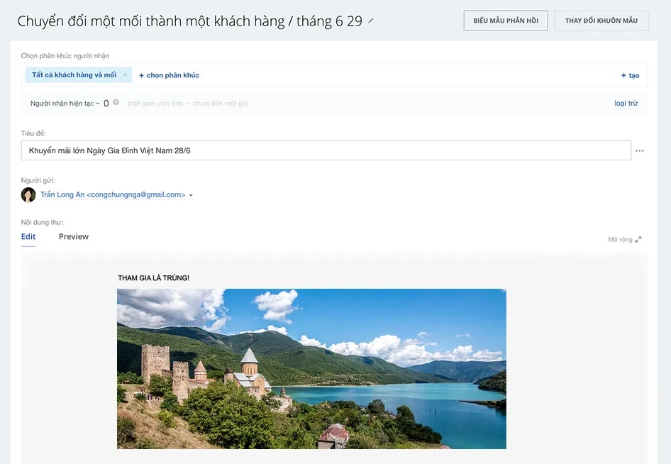 Gửi và nhận email trong CRM