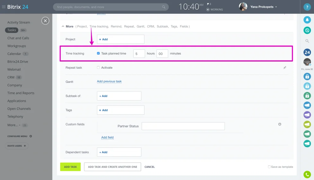 bitrix24 task time tracking