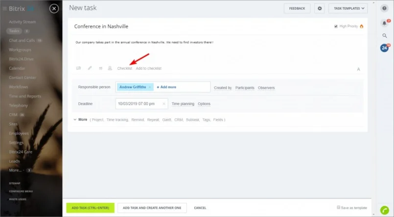 bitrix24 task checklist
